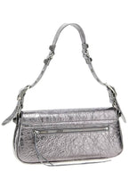 Balenciaga Le Cagole Metallic Small Shoulder Bag Silver