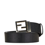 Fendi Leather Zucca Logo Buckle Belt