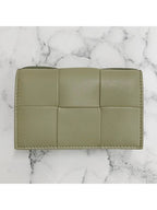 Bottega Veneta Intrecciato Flap Card Wallet Travertine