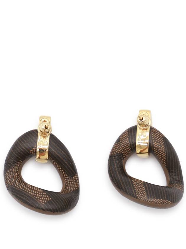 Fendi Plio Leather Earrings Brown