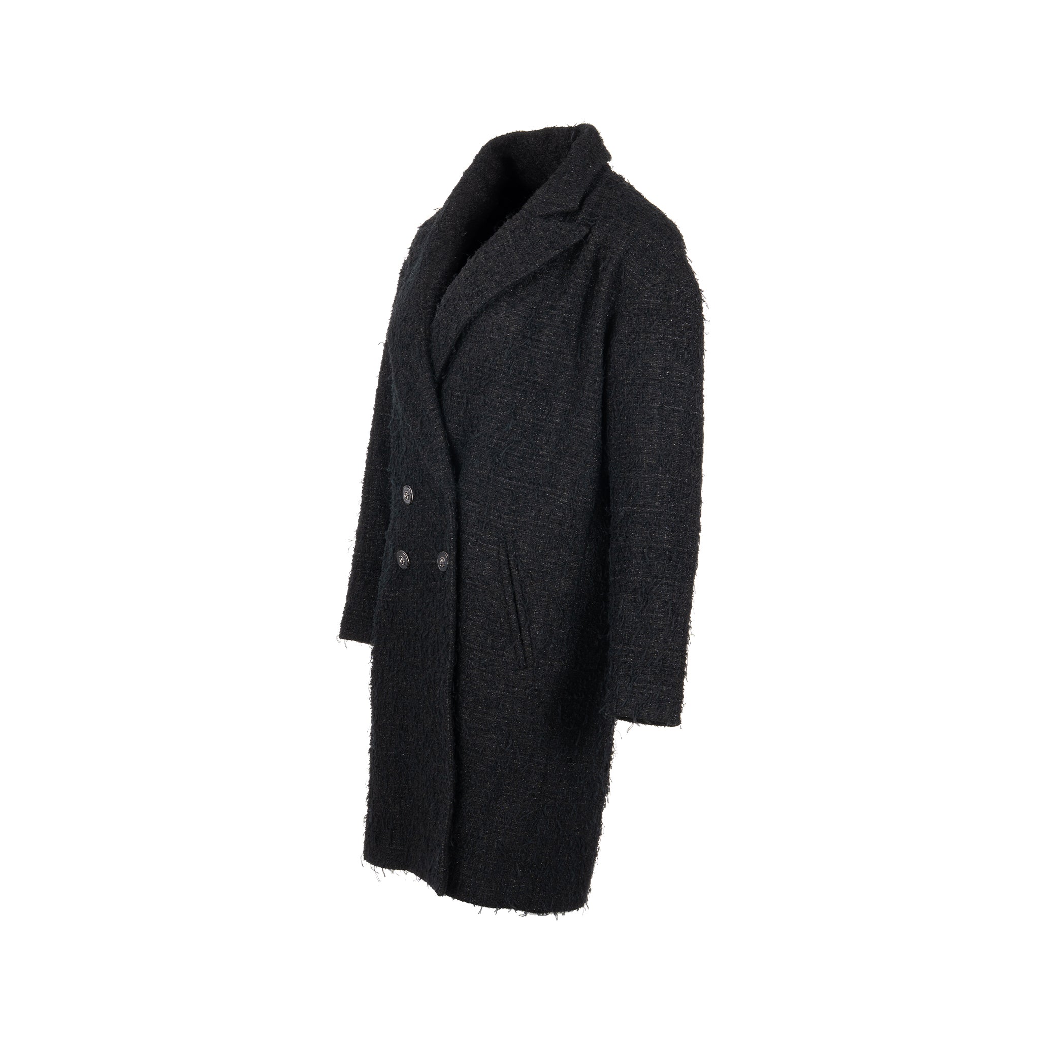 Chanel Size 36  31 Rue Cambon Double Breasted Coat Cotton/Polyester Black