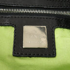 FENDI Mamma Baguette Leather Hand Bag Shoulder Bag Black Green
