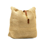Saint Laurent Hob Bag YSL Logo Cago Shoulder Bag Tote Bag Beige Raffia  Saint Laurent