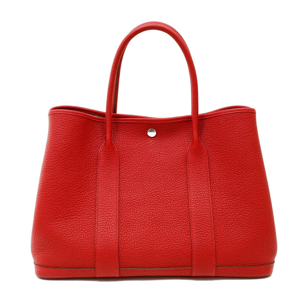 Hermes Red Garden Party Negonda Leather Bag