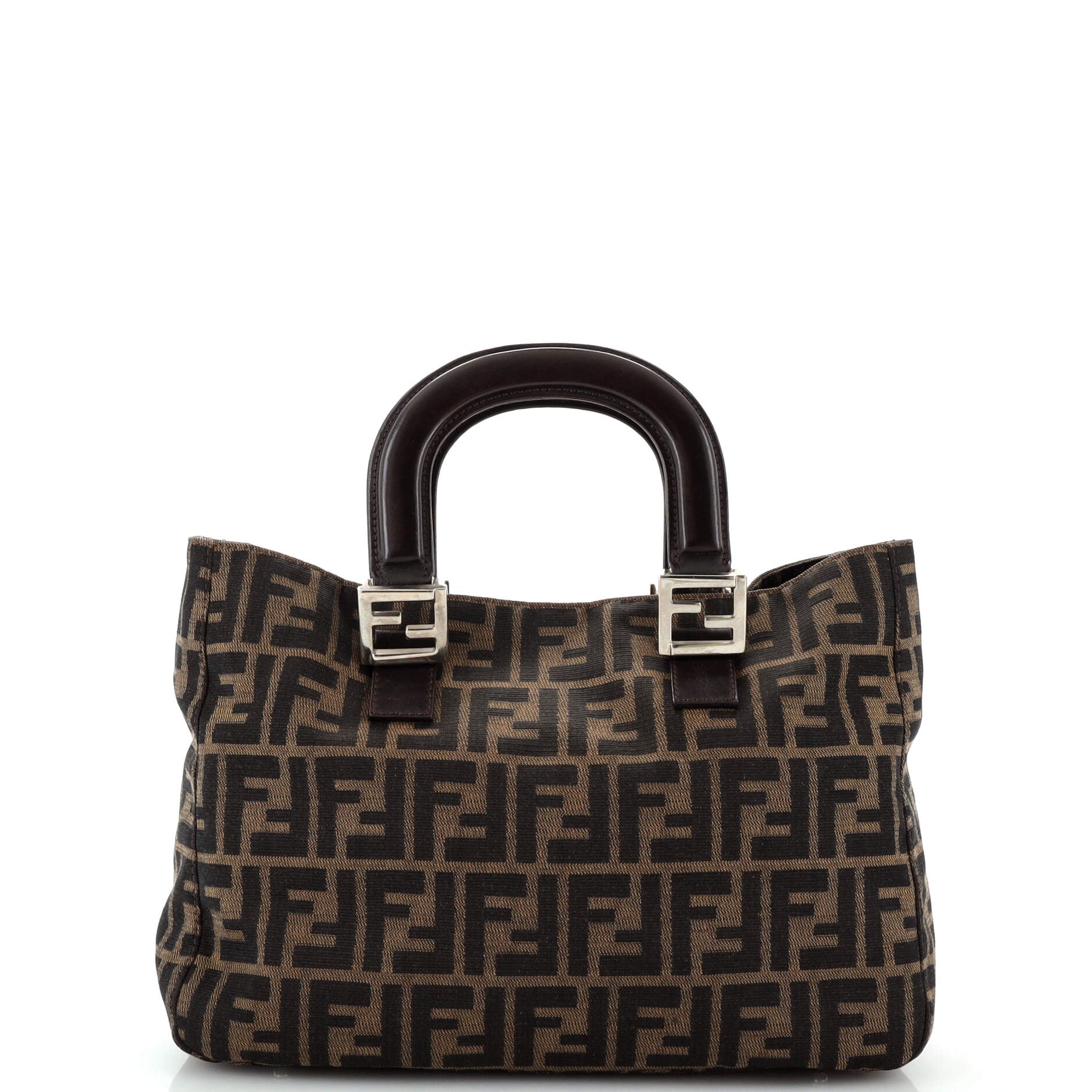 FENDI Vintage FF Handle Tote Zucca Canvas Small