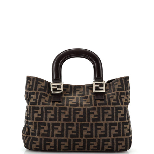 FENDI Vintage FF Handle Tote Zucca Canvas Small