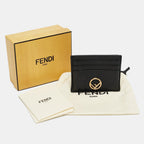 Fendi Black Leather F Is Fendi Card Holder