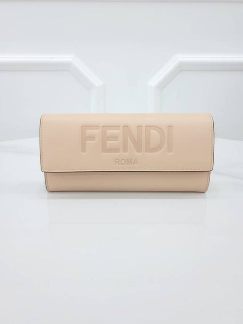 Fendi Logo pink Roman long wallet