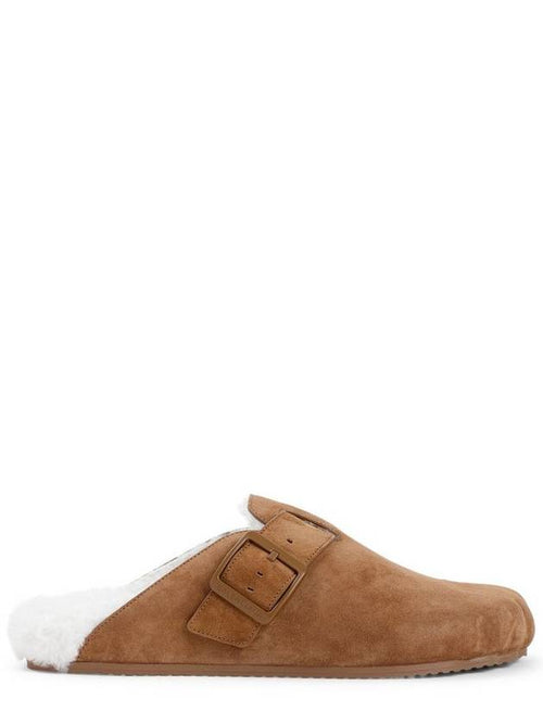 Balenciaga Sunday Shearling Mules Beige