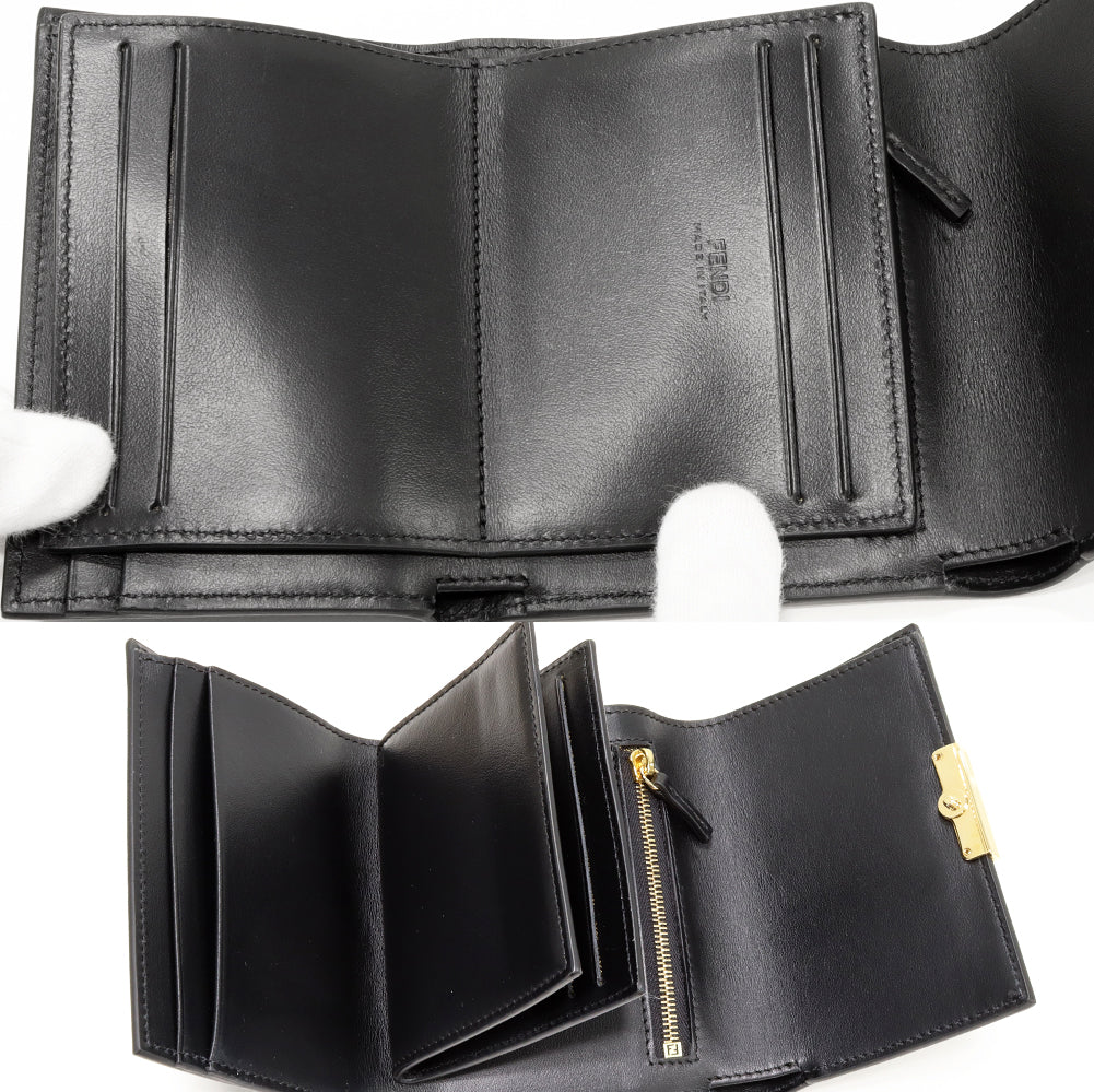 Fendi Calfskin Trifold Wallet with Coin Pocket