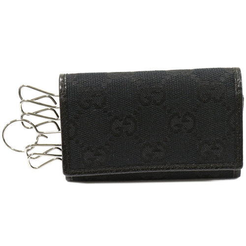 Gucci GG Canvas 6 Key Case Black 04564