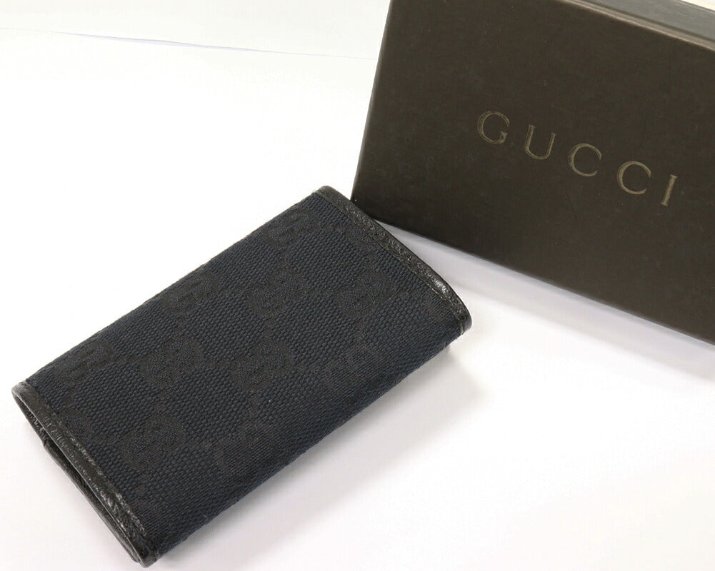 Gucci GG Canvas 6 Key Case Black 04564