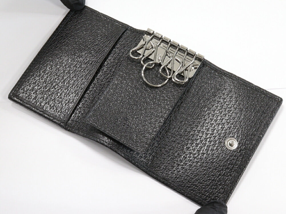 Gucci GG Canvas 6 Key Case Black 04564