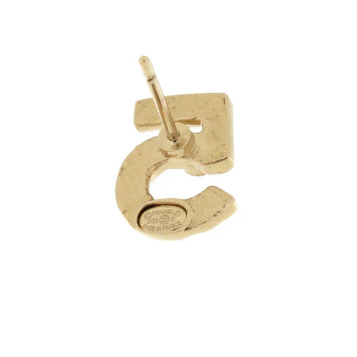 CHANEL - CC No. 5 Asymmetrical Clover Stud Earrings Metal