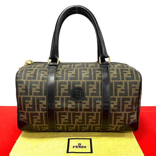 FENDI Boston Duffel bag PVC Brown