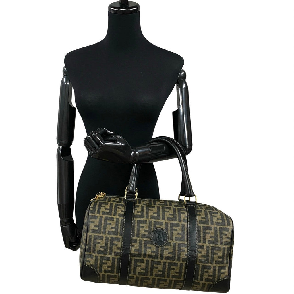 FENDI Boston Duffel bag PVC Brown