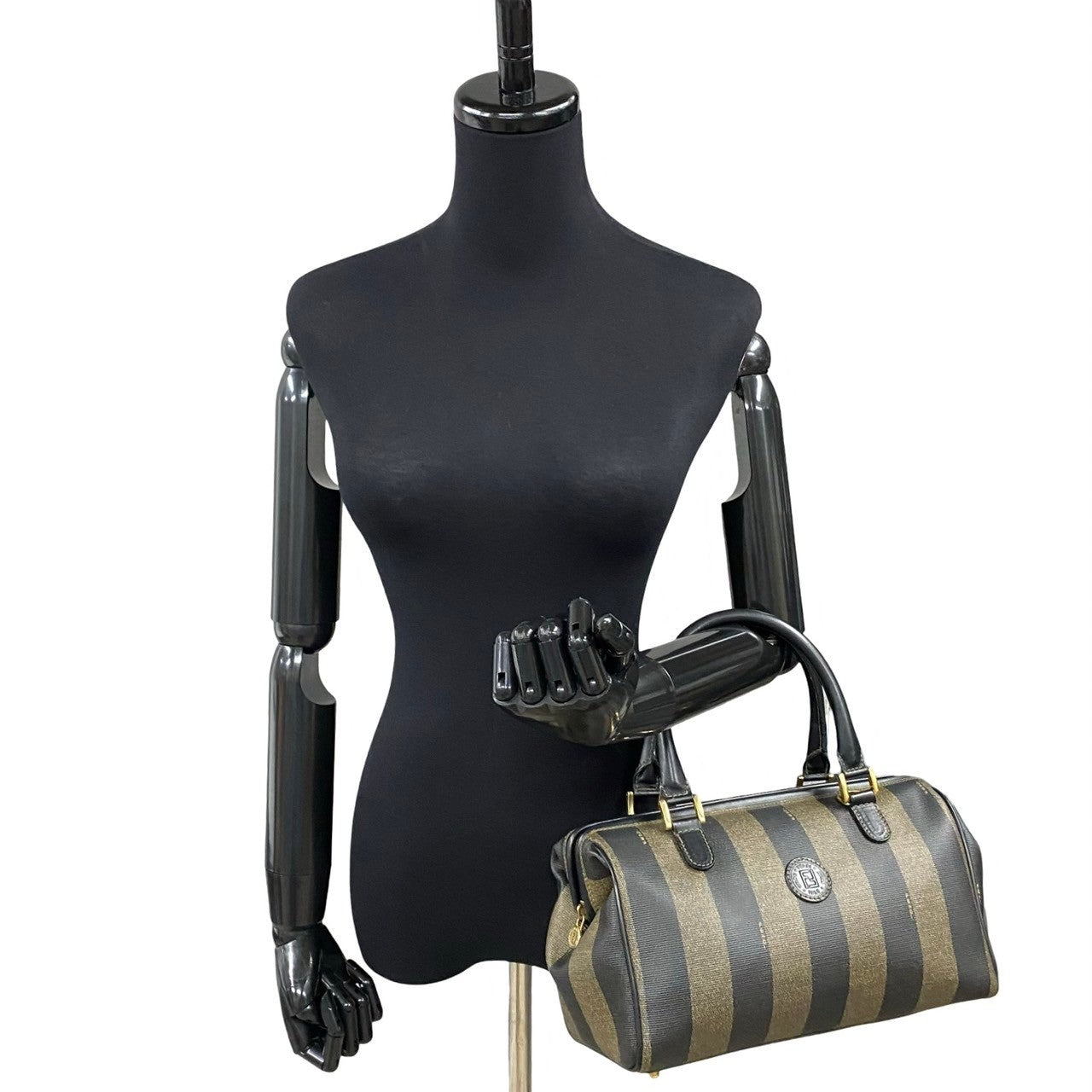 FENDI Boston Duffel bag PVC black Pekan