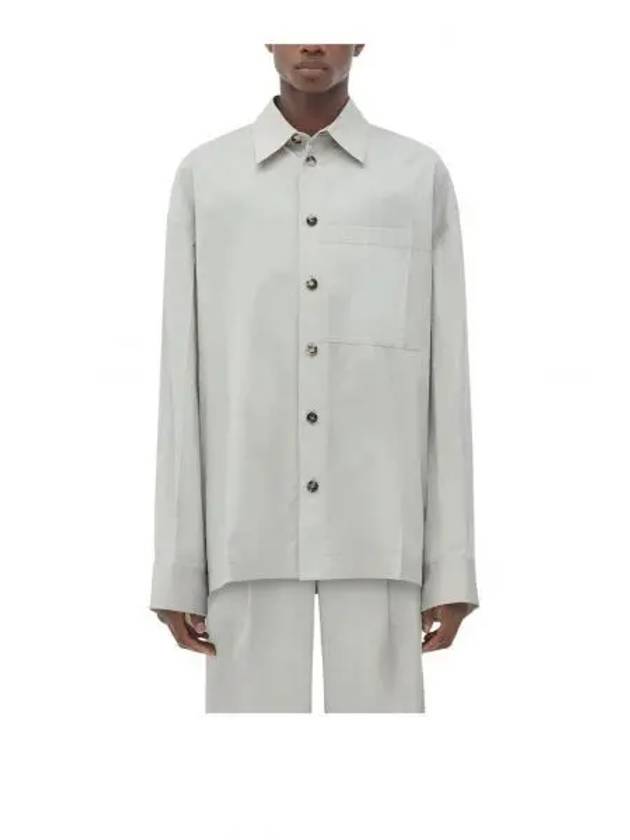 Bottega Veneta Cotton Silk Long Sleeve Shirt Cloud