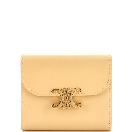 Celine Triomphe Trifold Wallet Leather Small