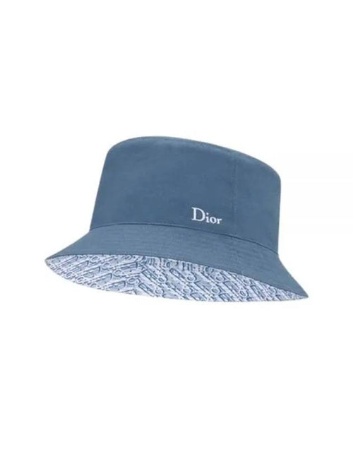 Reversible Oblique Bucket Hat Blue Dior