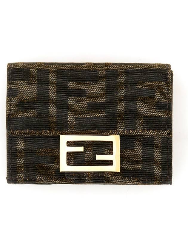 Fendi Baguette Micro Tri-fold Half Wallet Brown