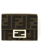 Fendi Baguette Micro Tri-fold Half Wallet Brown