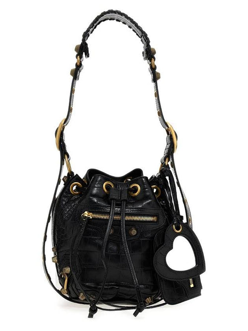 Balenciaga Le Cagole XS Leather Bucket Bag Black