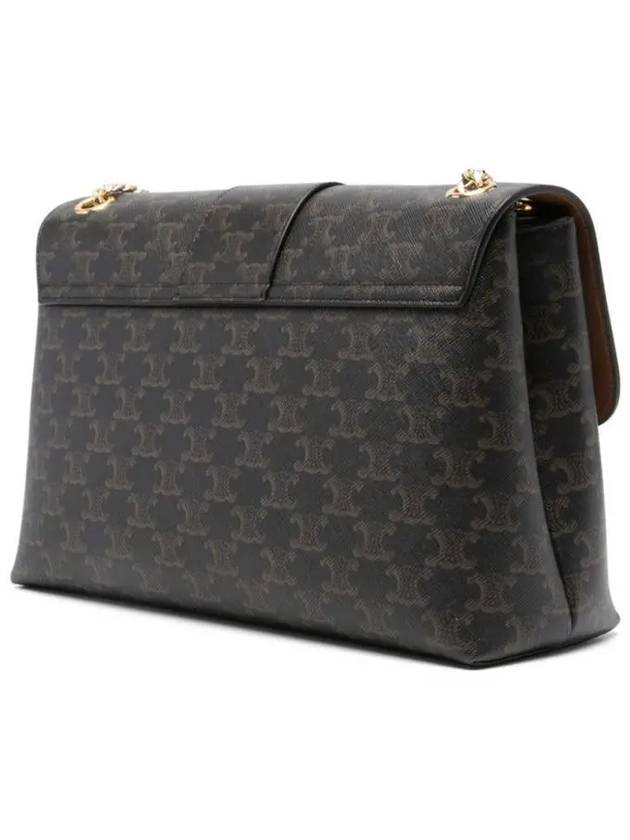 CELINE Victoire Triomphe Large Canvas Shoulder Bag Tan
