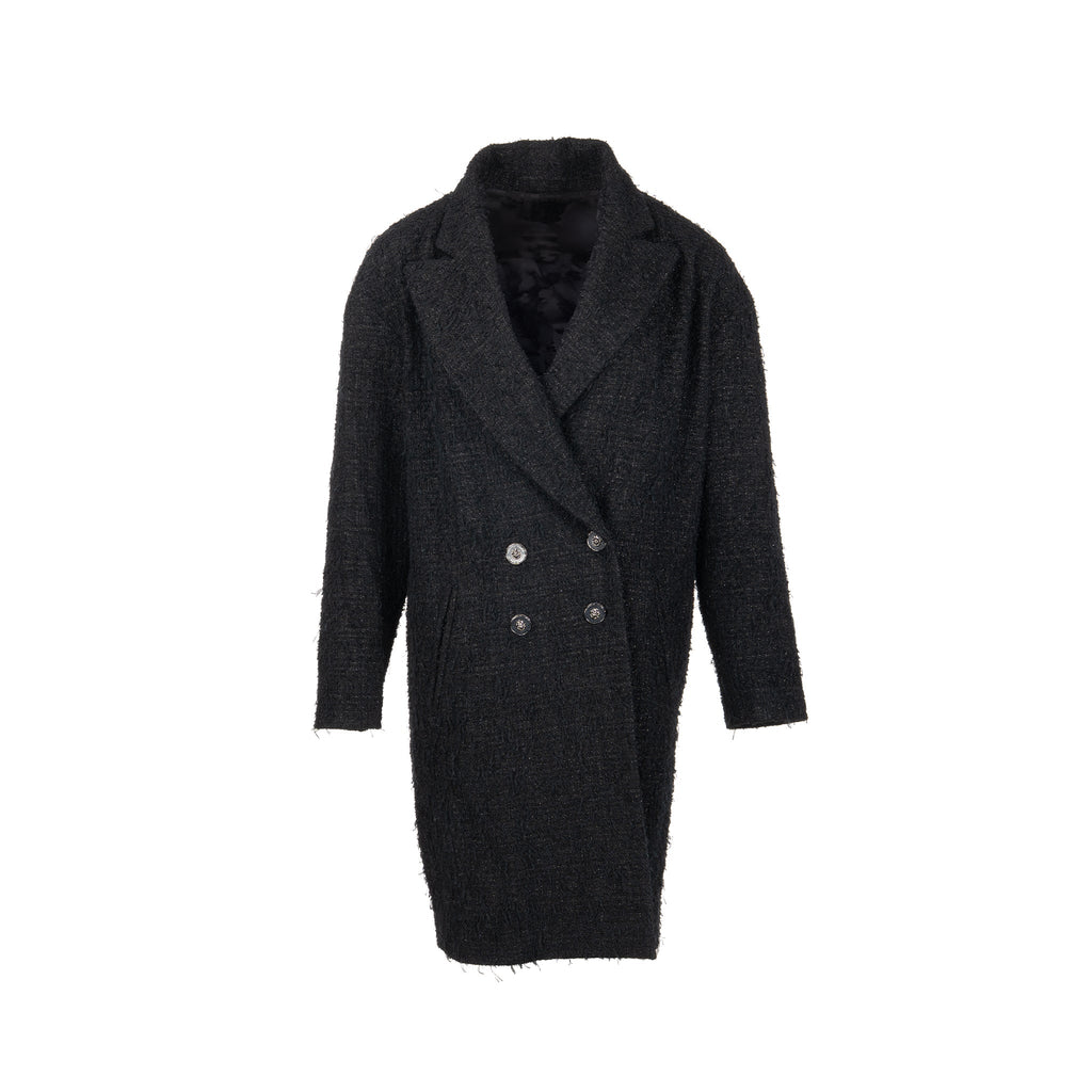 Chanel Size 36  31 Rue Cambon Double Breasted Coat Cotton/Polyester Black