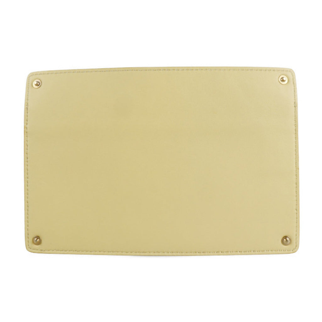 Fendi Peekaboo  yellow Leather Pouch ()