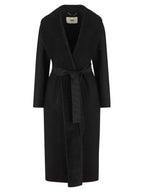 Fendi Shawl Collar Belt Coat Black