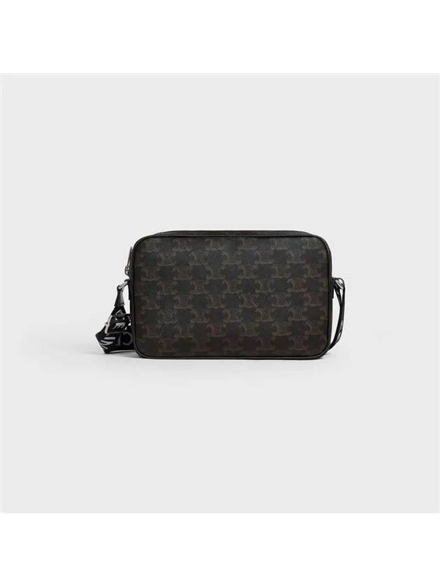CELINE Triomphe Medium Canvas Messenger Bag Black