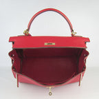 Hermes Kelly 32cm Togo Leather Handbag Red/Golden