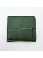 Bottega Veneta Maxi Intrecciato Leather Half Wallet Raintree