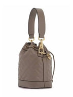 Fendi Mon Tresor FF Motif Leather Mini Bucket Bag Grey