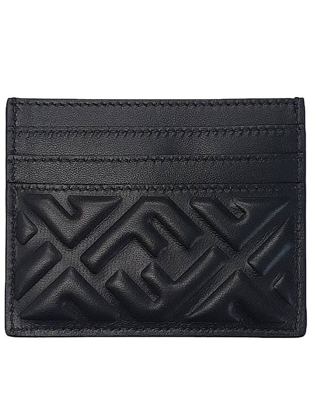 Fendi Baguette Embossed FF Logo Card Wallet Black