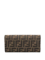 Fendi Fabric Chain Long Wallet Brown