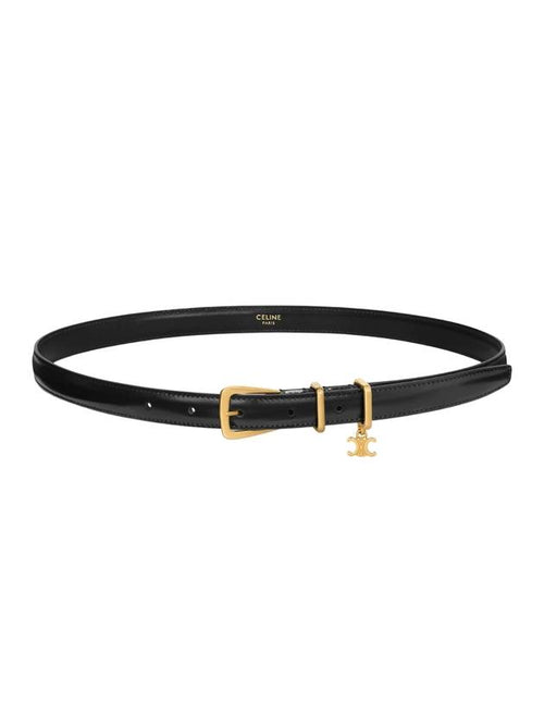 CELINE Taurillon Leather Elegant Charm 1 Belt Black