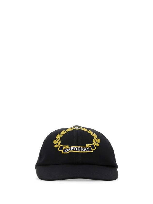 Burberry BLACK Black cotton baseball cap 8069377 A1189