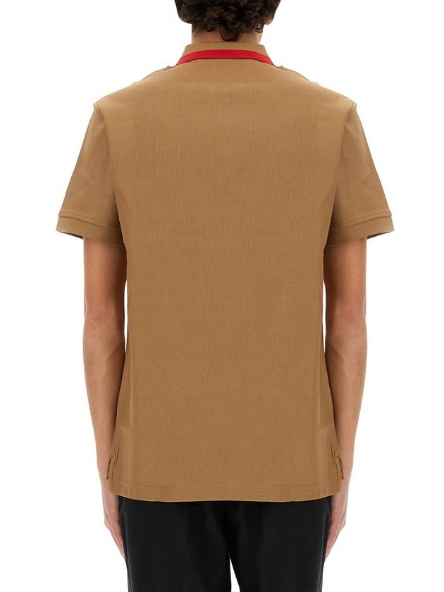 Burberry Logo Stripe Short Sleeve Polo Shirt Brown