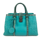 BOTTEGA VENETA Teal Nappa Ayers Small Roma Bag