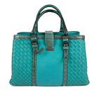 BOTTEGA VENETA Teal Nappa Ayers Small Roma Bag