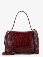 Balenciaga Women Rodeo Leather Shoulder Bag With Croco Effect