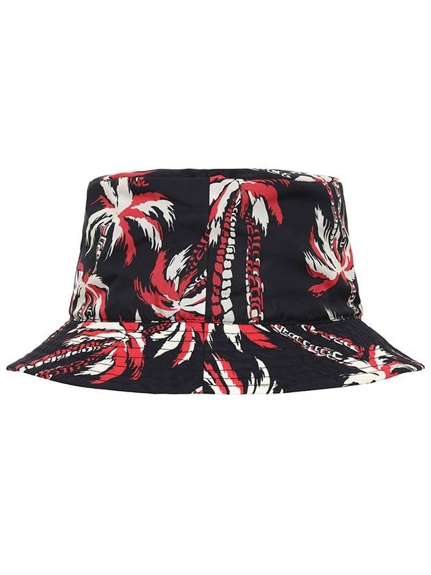 CELINE Palm Tree Nylon Bucket Hat Black