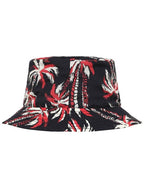 CELINE Palm Tree Nylon Bucket Hat Black