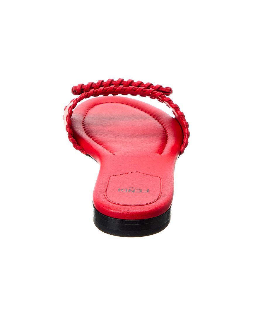FENDI FF Baguette Logo Leather Sandal