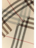 Burberry Check Lightweight Wool Scarf Alabaster