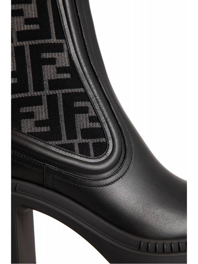 Fendi Domino Biker Middle Boots Black