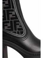 Fendi Domino Biker Middle Boots Black