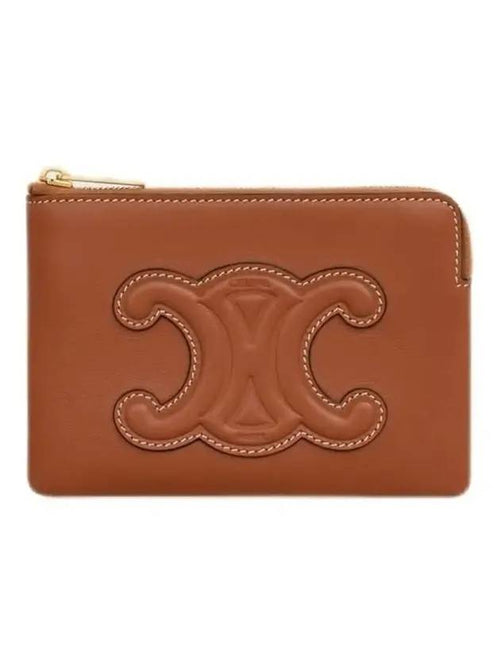 CELINE Triomphe Pouch Card Wallet Tan